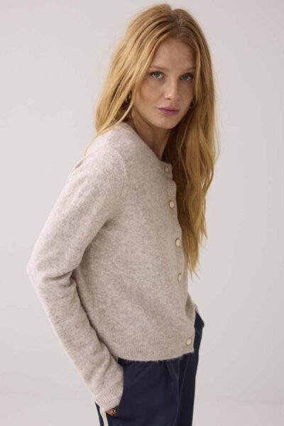 Cardigan woolblend knit ash Summum