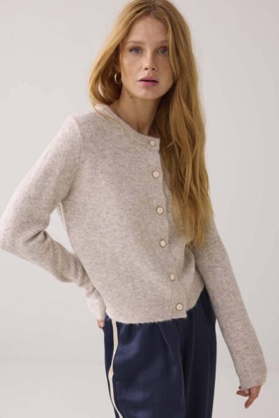 Cardigan woolblend knit ash Summum