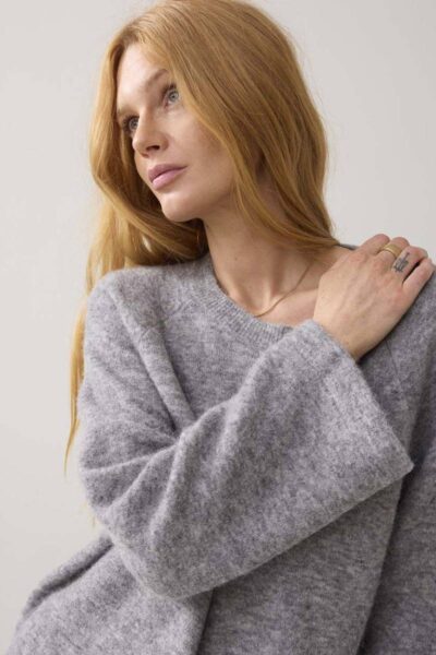 Oversized sweater wool alpaca blend mist Summum