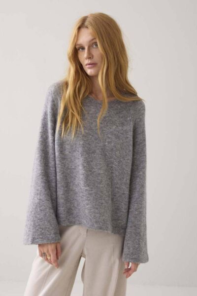 Oversized sweater wool alpaca blend mist Summum