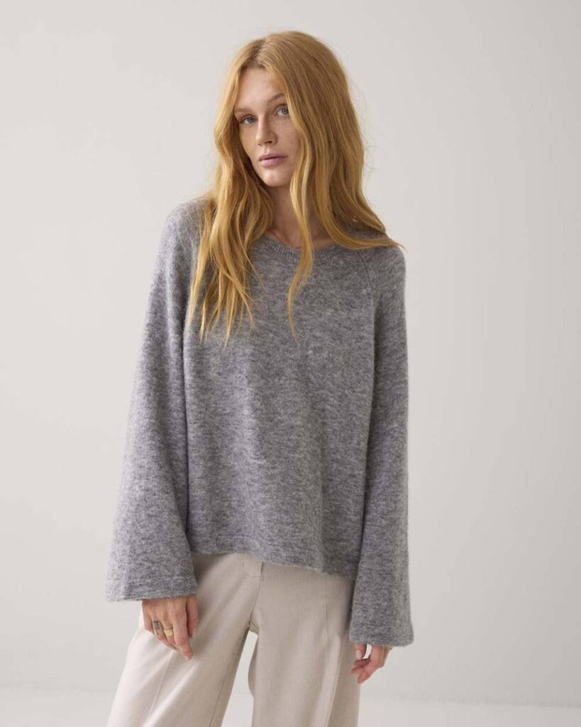 Oversized sweater wool alpaca blend mist Summum