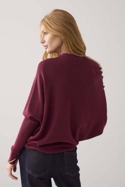 Sweater viscose blend knit merlot Summum Woman