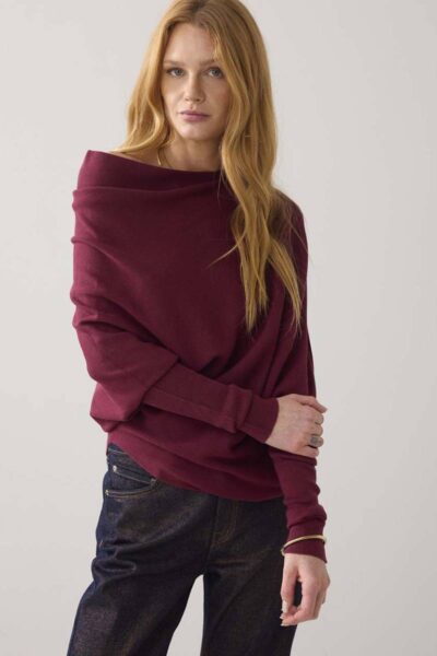 Sweater viscose blend knit merlot Summum Woman