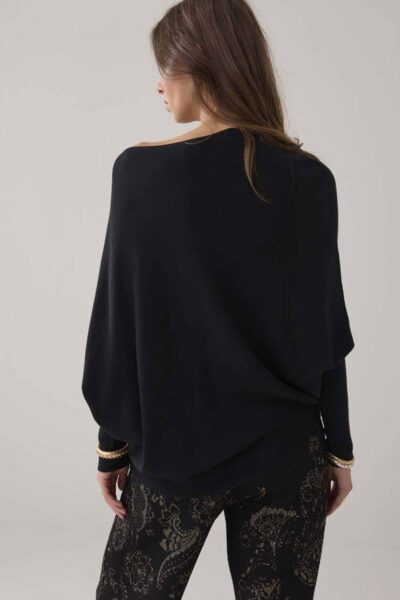Sweater viscose blend knit black Summum Woman