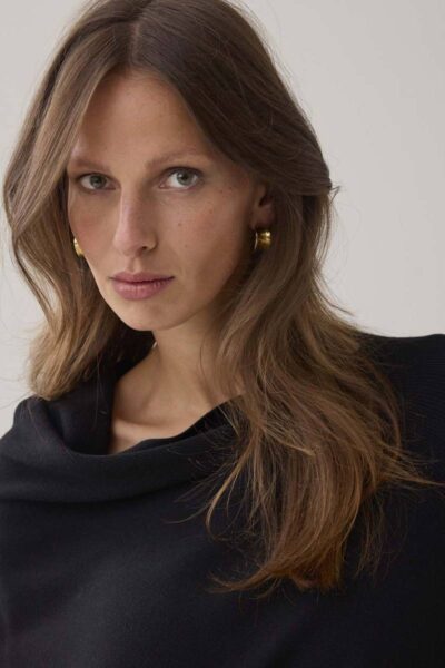 Sweater viscose blend knit black Summum Woman