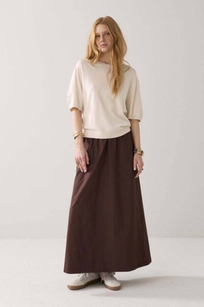 Top short sleeve soft knit ivory Summum