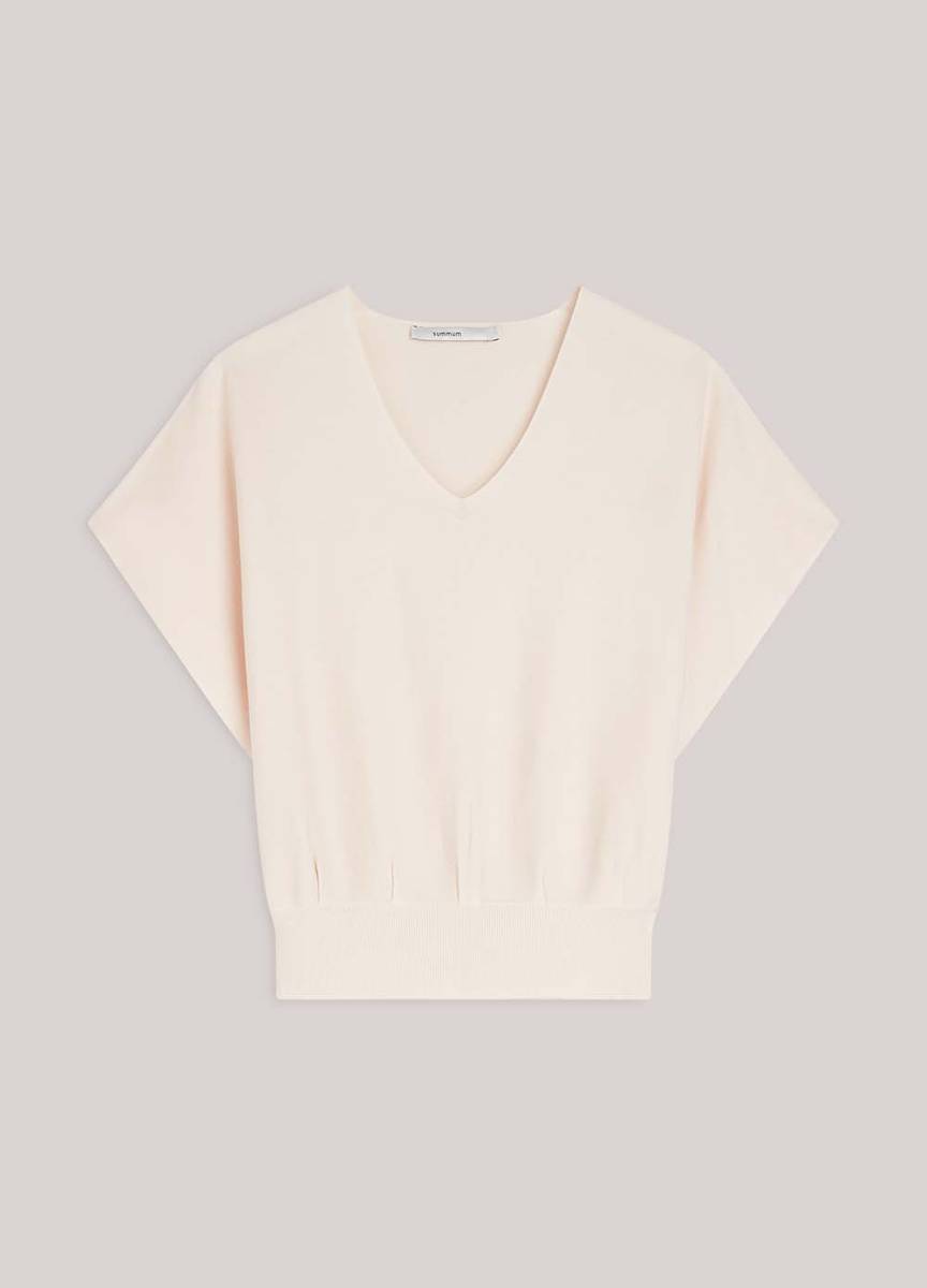 V-neck sweater viscose blend knit ivory Summum - Afbeelding 5