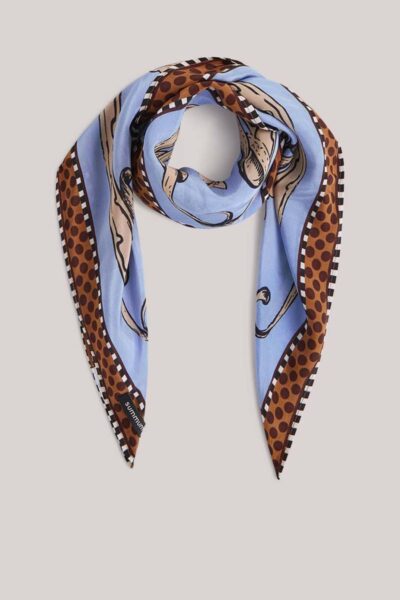 Scarf satin small soft blue Summum