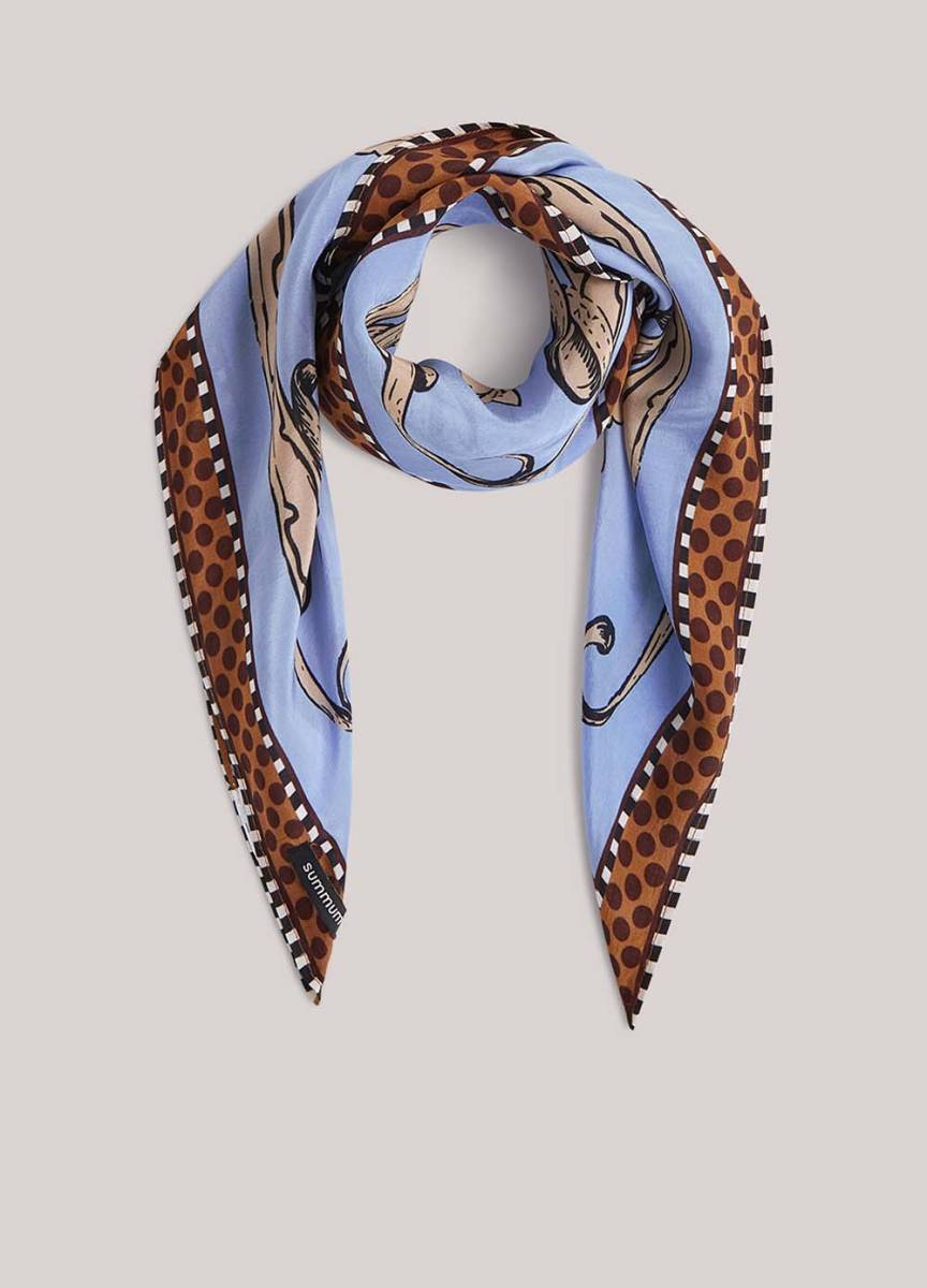 Scarf satin small soft blue Summum - Afbeelding 3