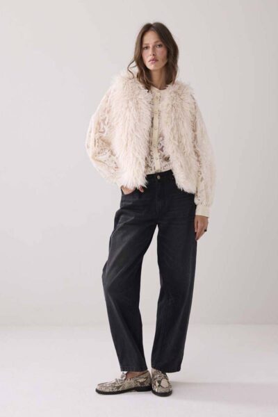 Gilet faux fur ivory Summum