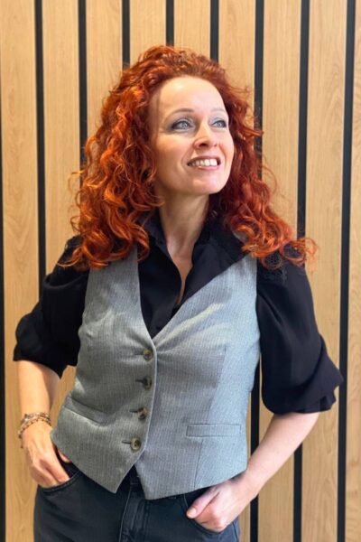 Waistcoat herringbone black Summum