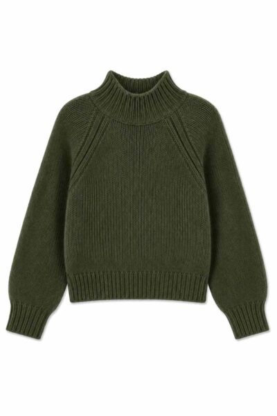 Hina long sleeve flared sweater military TWNS