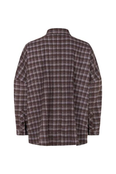 Dina oversize shirt blue/brown check TOODAY