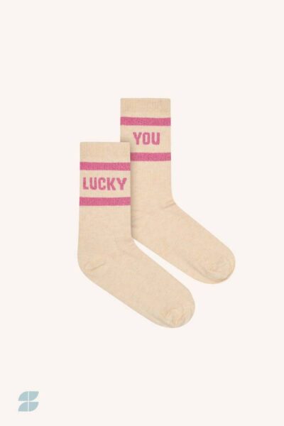 Lucky sparkle oyster broght pink socks By-Bar