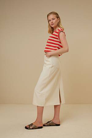 Elba twill skirt raw white By-Bar Amsterdam