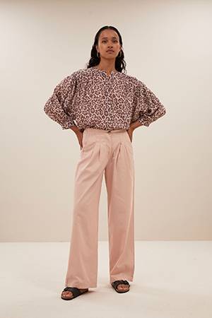 Lucy ceetah blouse pink print By-Bar Amsterdam