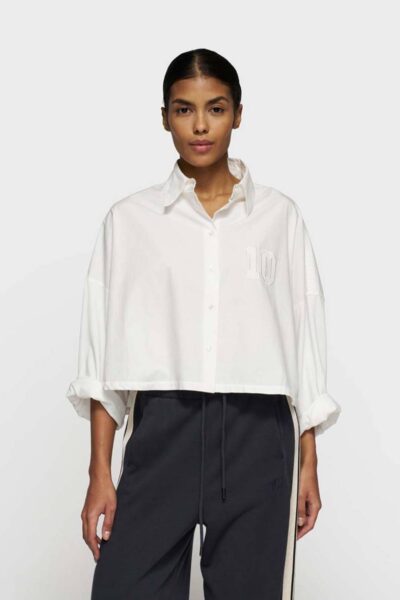 Oversized cropped shirt ecru 10 DAYS
