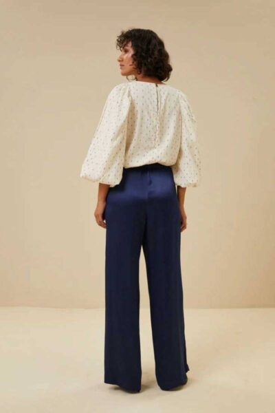 Zasu coloured lurex blouse off white By- Bar