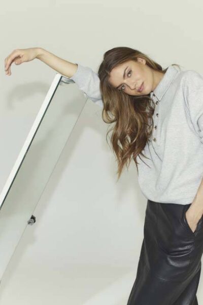 Dengi polo sweat pale grey Co’Couture