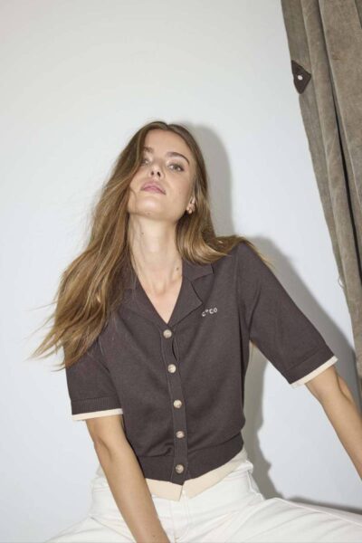 Lue crop cardigan dark brown Co’Couture