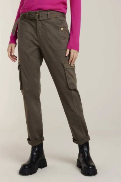 Tapered pants peachy stretch forest Summum Woman