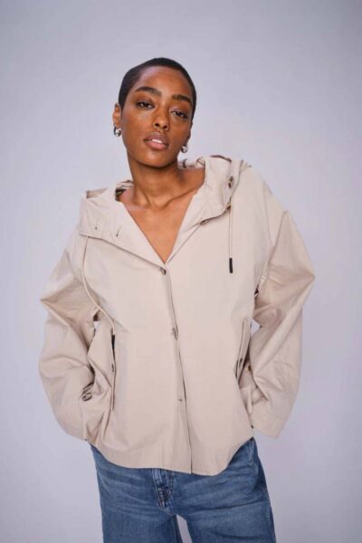 Sheena short jacket feather gray Mos Mosh