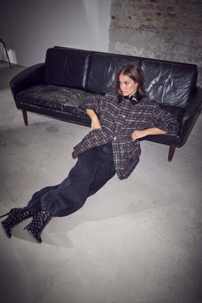 Denim harem tall pant black Haute L’Amitie