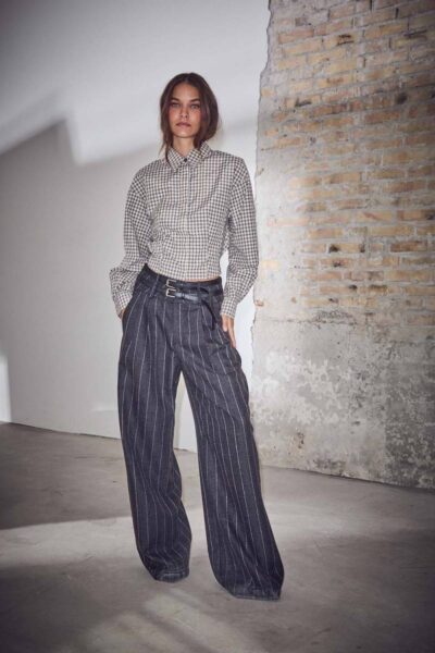 Mimosa check smock shirt grey Haute L’Amitie