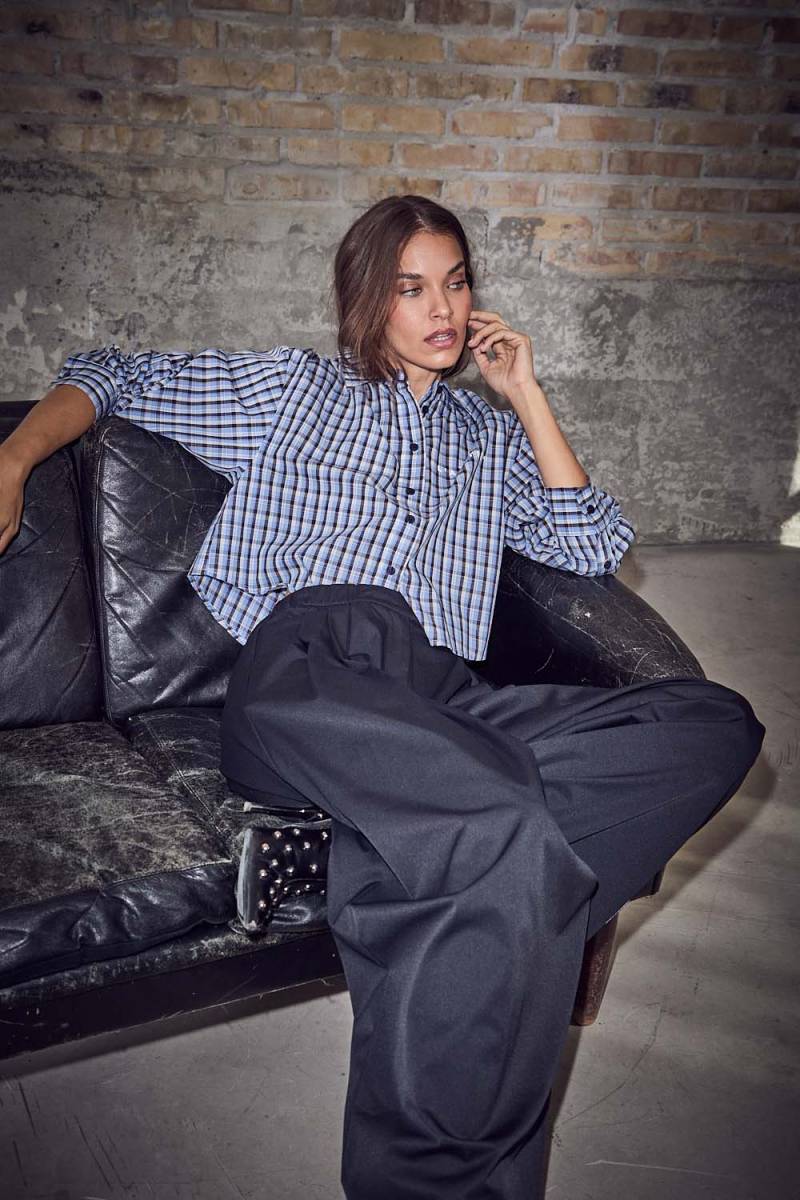 Isolde check shirt blue Haute L'Amitie - Afbeelding 2