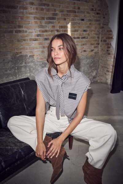 Chess ns tie shirt beige Haute L’Amitie