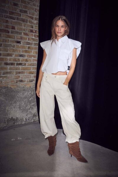 Dinnie ns poplin shirt white Haute L’Amitie