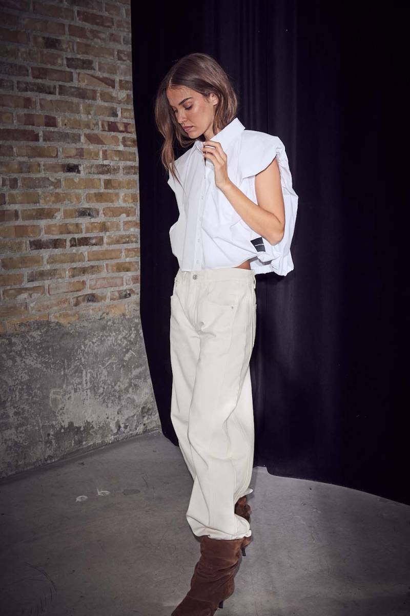 Dinnie ns poplin shirt white Haute L'Amitie - Afbeelding 2