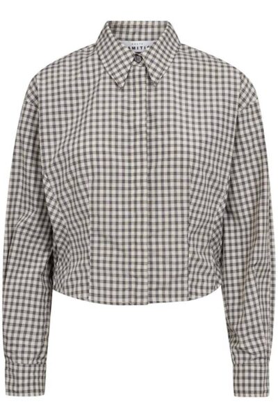 Mimosa check smock shirt grey Haute L’Amitie