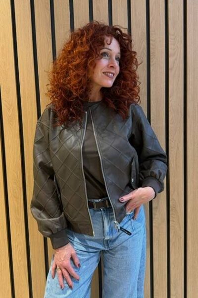 Quilt pu bomber mocca Haute L’Amitie