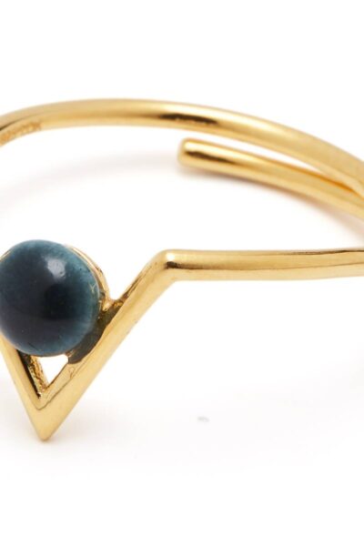 Ring porcelain size 55 gold green louise