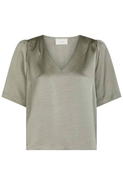 Largo heavy sateen blouse smoke green Neo Noir