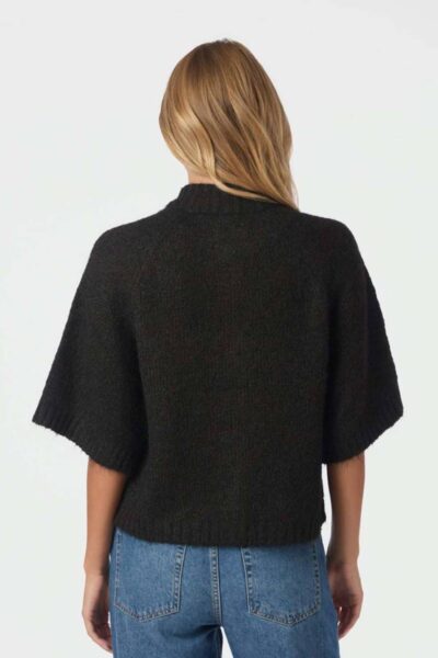 Benuta fluffy knit cardigan dark brown Neo Noir
