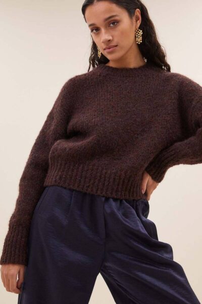 Sonny bulky pullover chocolate By-Bar Amsterdam