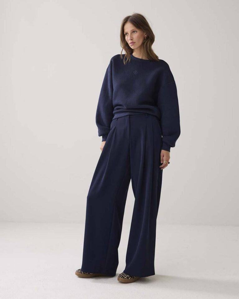 Trousers fluid midnight blue Summum