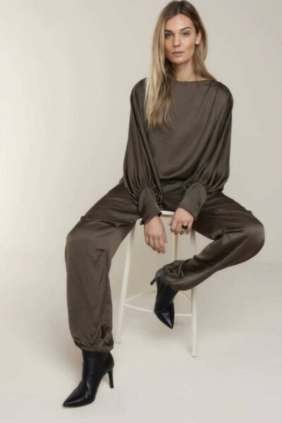 Trousers silky touch forest Summum Woman