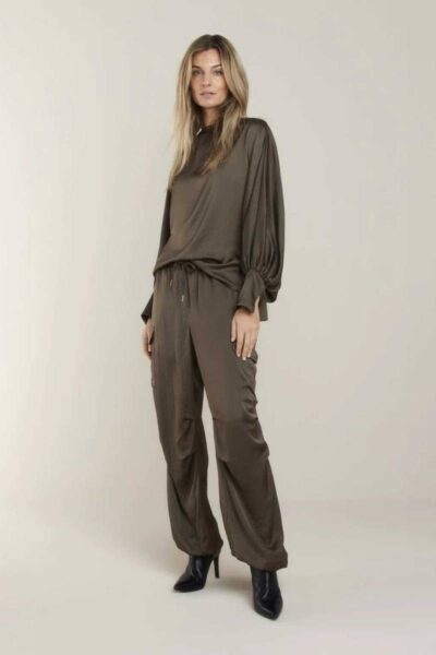 Trousers silky touch forest Summum Woman