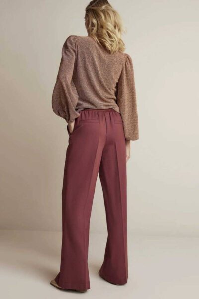 Long sleeve top lurex jersey rosewood Summum Woman