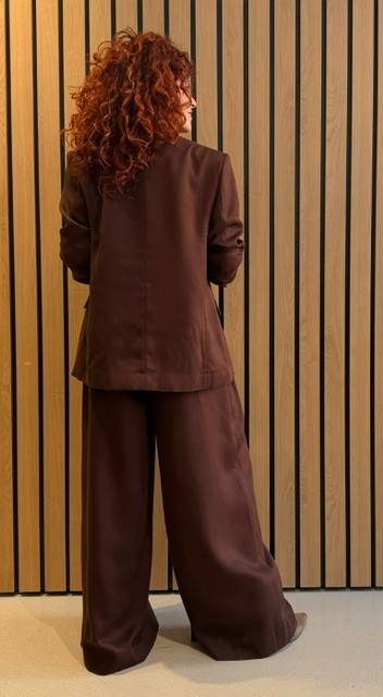 Justicia wide leg pants chocolate mousse Essentiel - Afbeelding 3