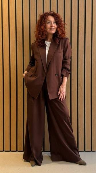 Justicia wide leg pants chocolate mousse Essentiel