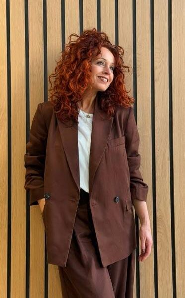 Jasione double breasted blazer chocolate Essentiel