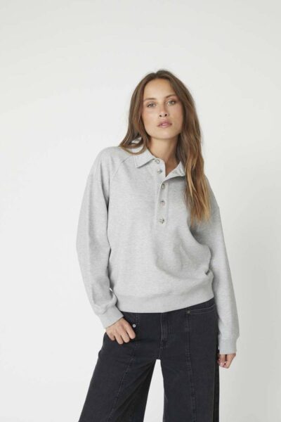 Dengi polo sweat pale grey Co’Couture