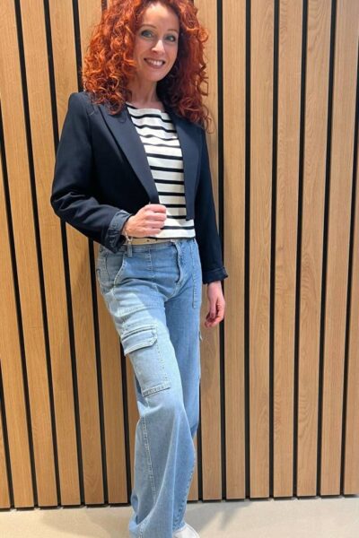 Vola crop blazer navy Co’Couture