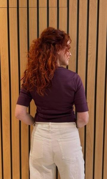 Granny embroidery ss tee winered Co’Couture