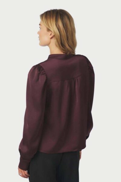 Rosslyn heavy sateen blouse burgundy Neo Noir