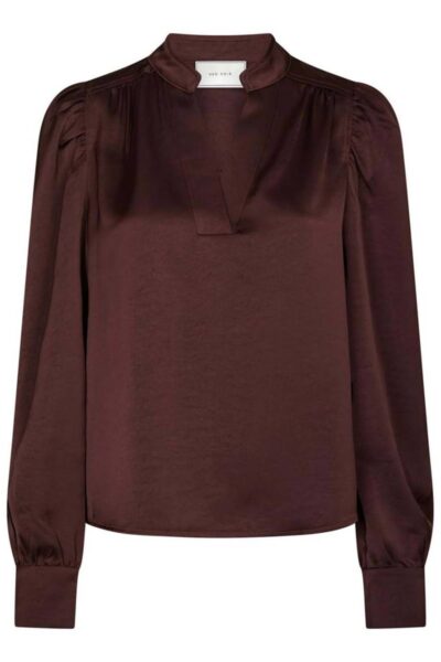 Rosslyn heavy sateen blouse burgundy Neo Noir